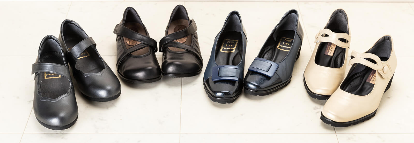 美しいシルエットを保った幅広靴